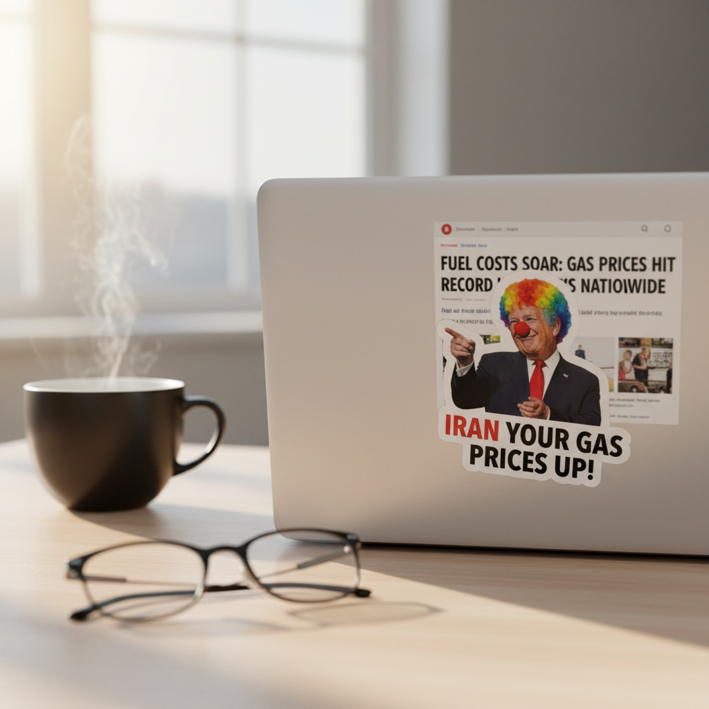 IRAN your Gas Prices Up Trump Sticker 8 pack