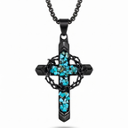 FREE, Blue Crown Cross Pendant Necklace