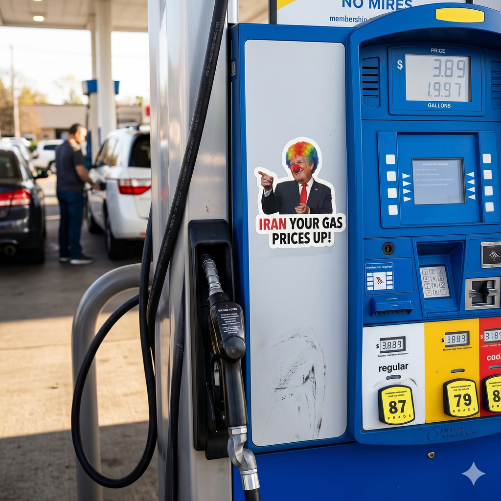 IRAN your Gas Prices Up Trump Sticker 8 pack