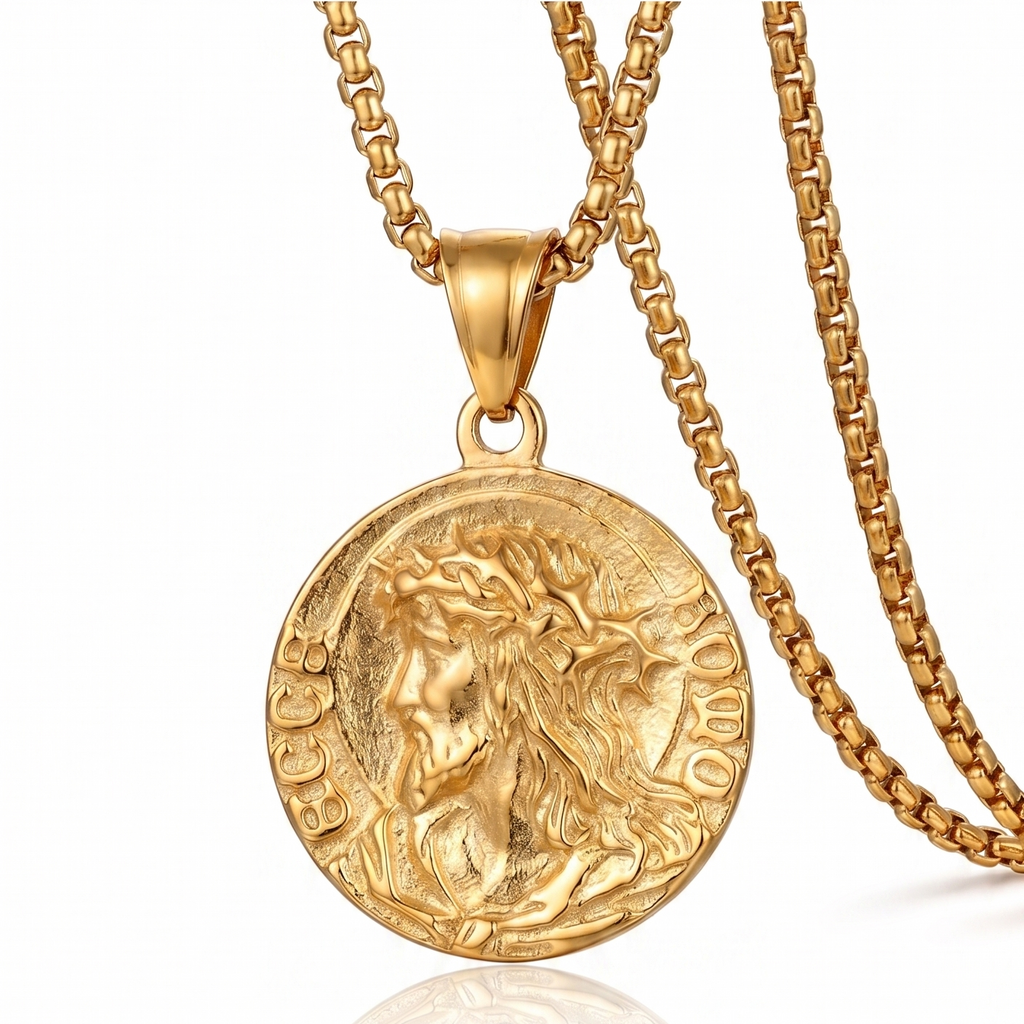 Gold Jesus Necklace