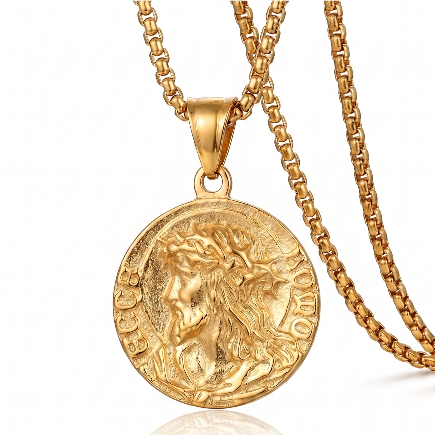 Gold Jesus Necklace