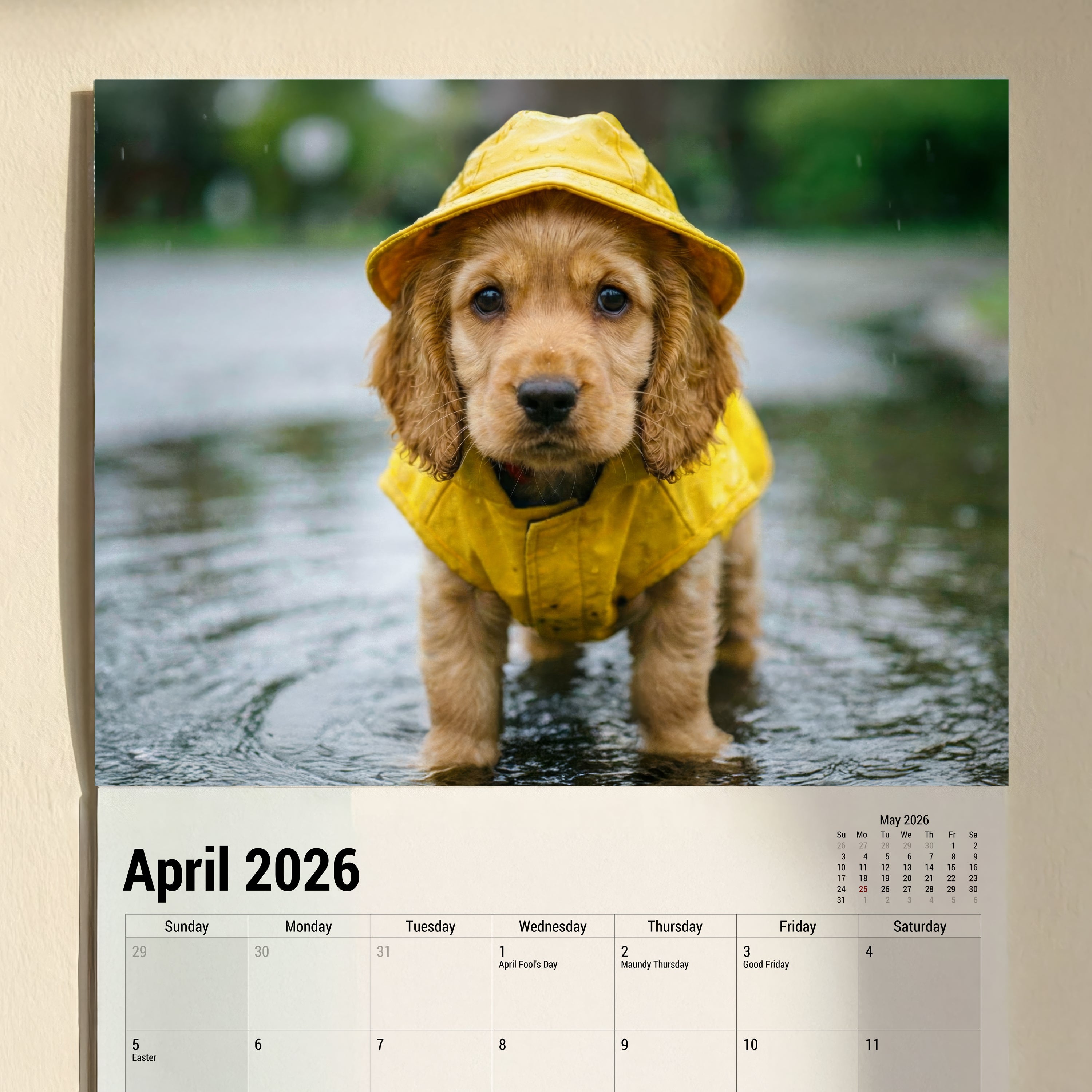 Cute Puppy Calendar 2026