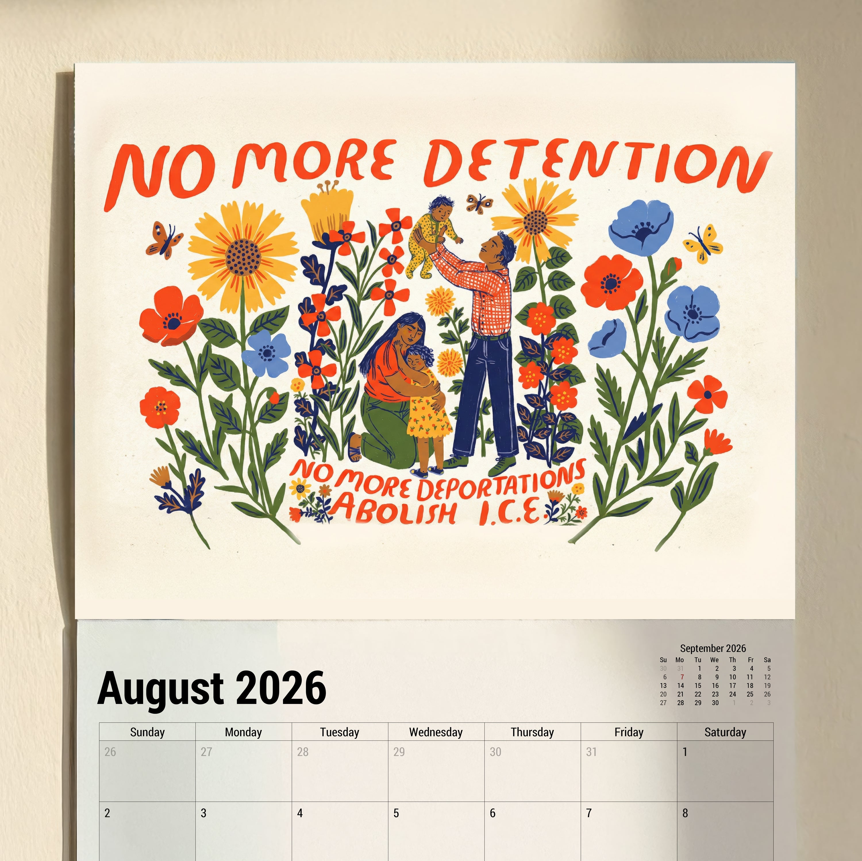 Abolish ICE Wall Calendar 2026