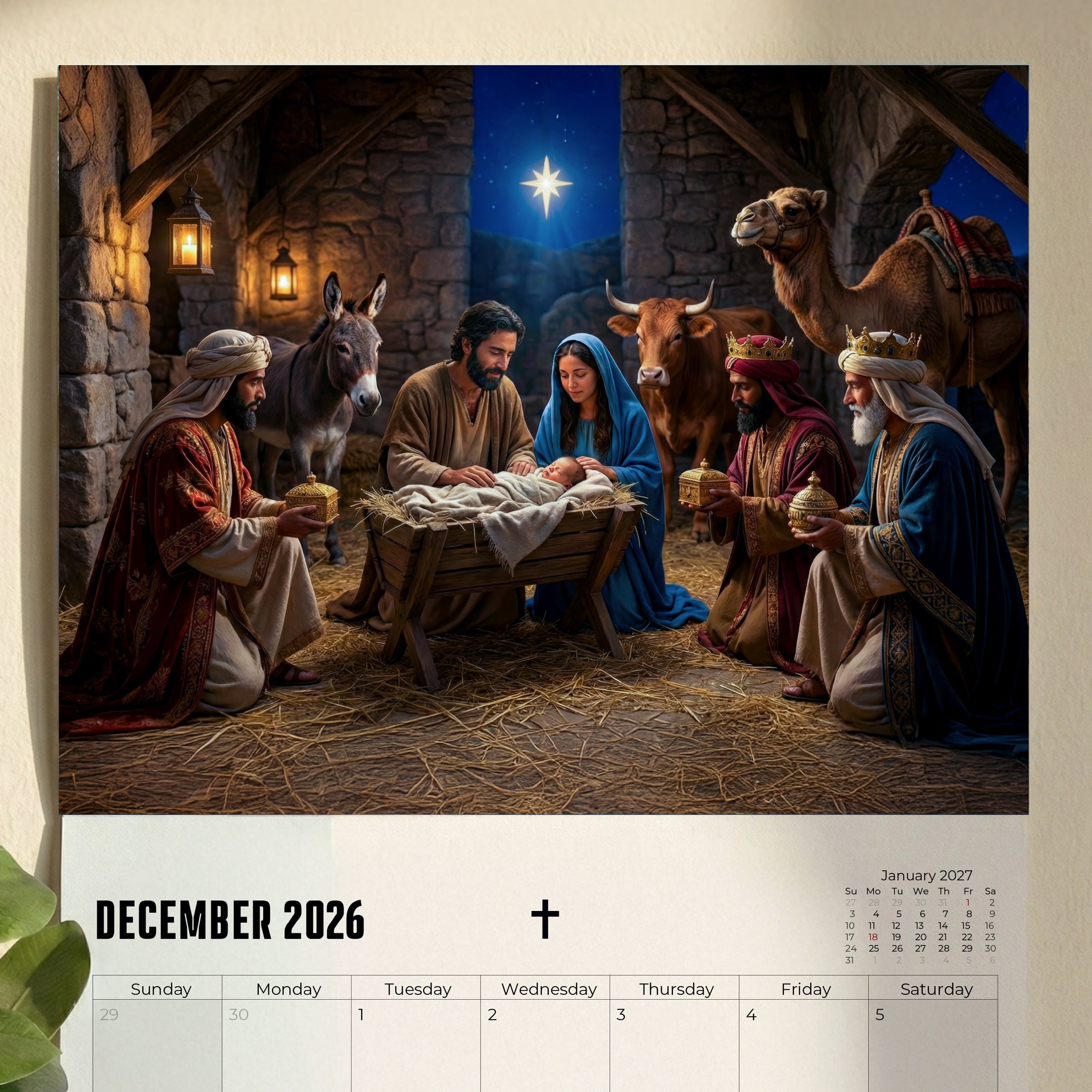 Jesus Christ 2026 Wall Calendar for All Christians
