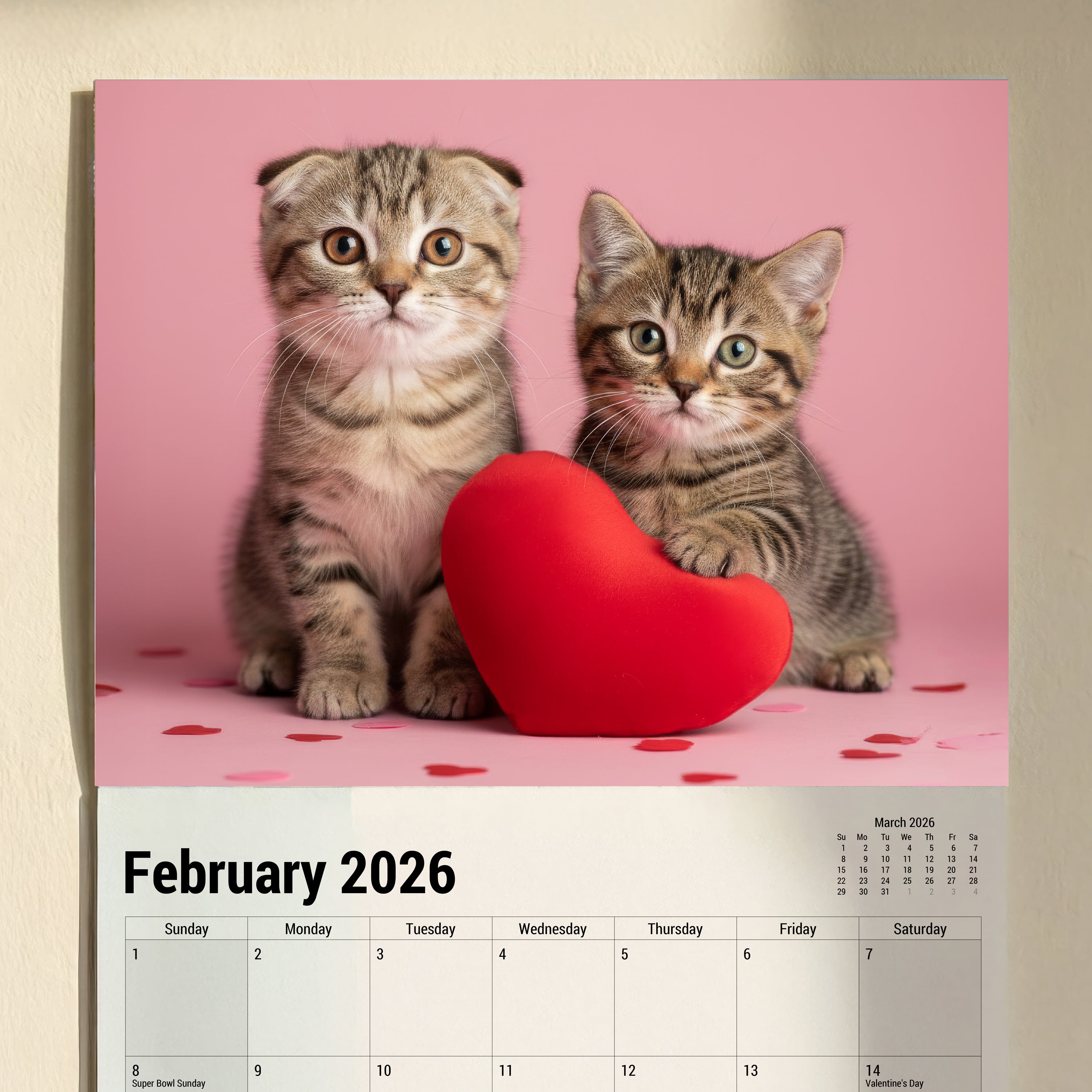 FREE Cute Kitten Calendar 2026