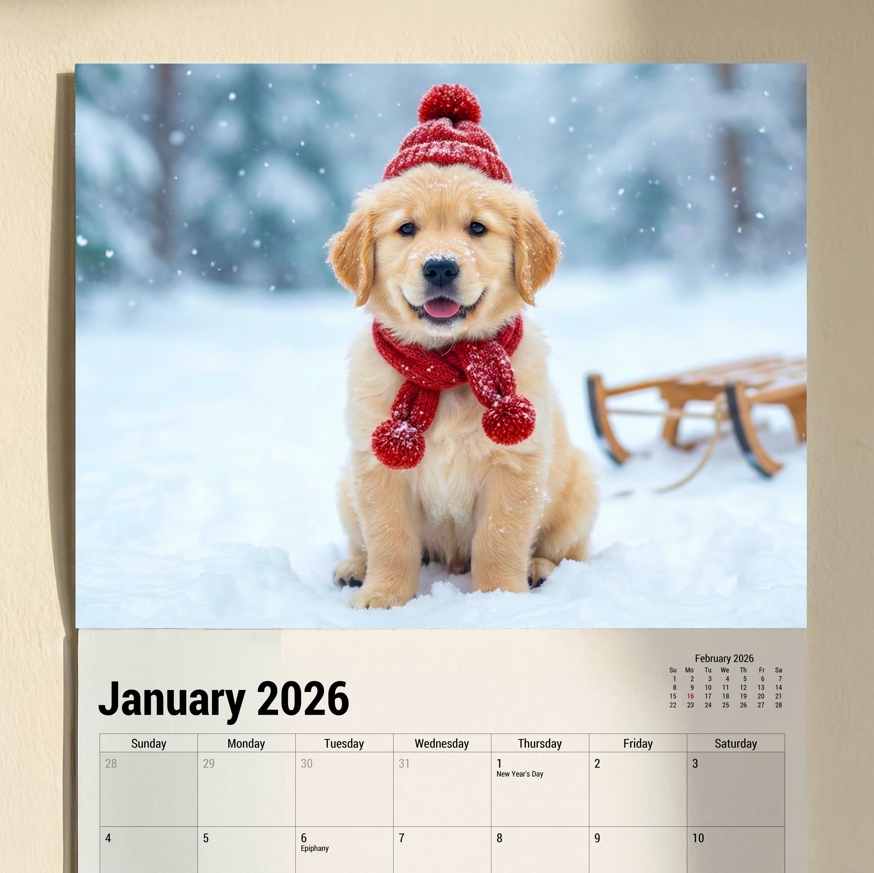 Cute Puppy Calendar 2026
