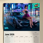 Hot Girls and Cars Wall Calendar 2026