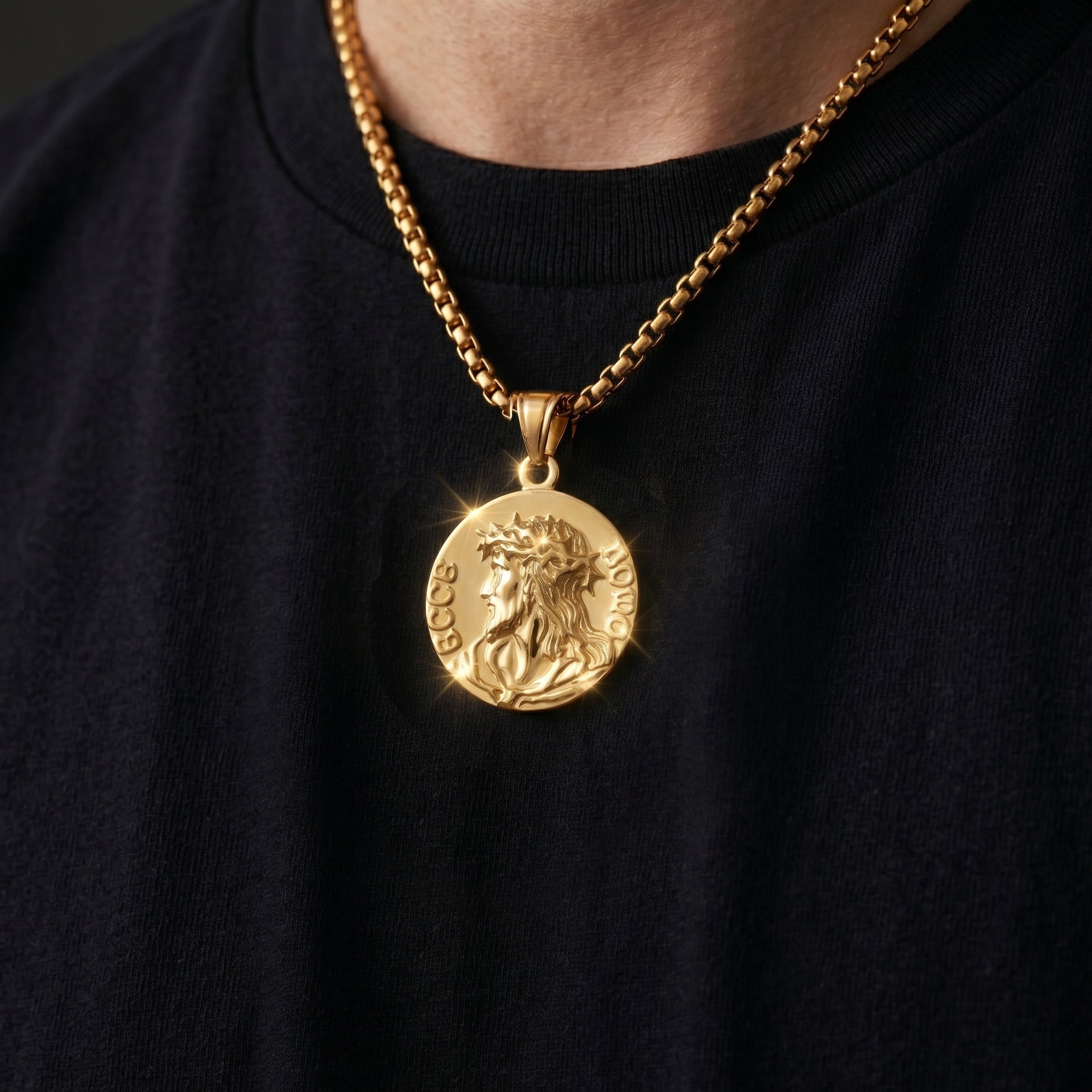 Gold Jesus Necklace