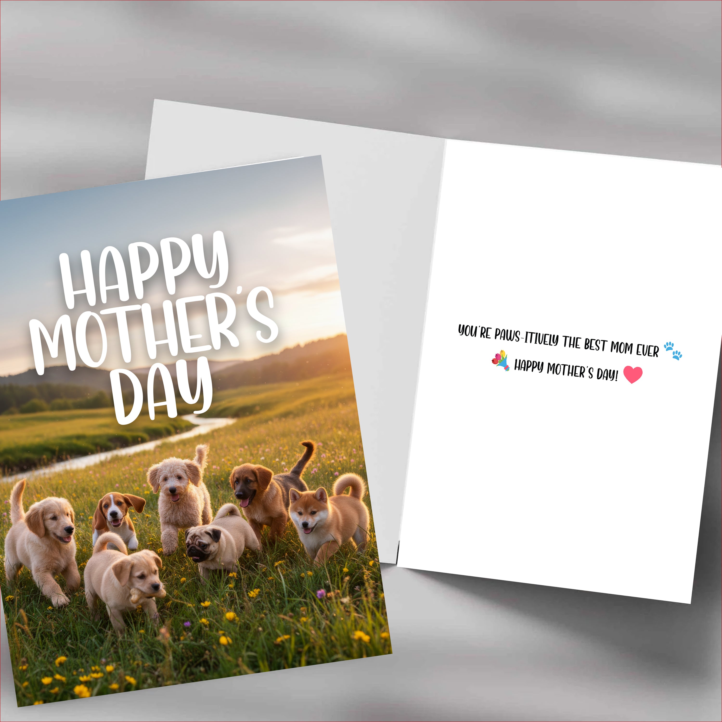 Puppy Themed Mother's Day Card